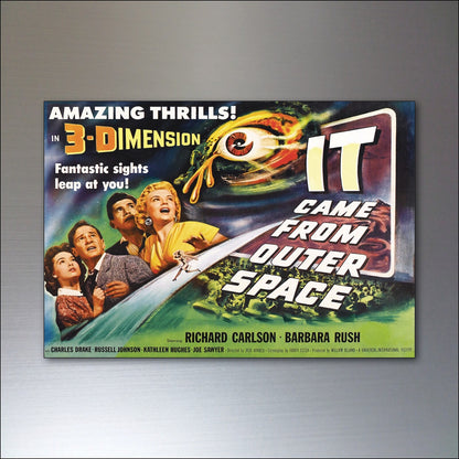 Set of 8 classic B movie film poster fridge magnets, flexible and decorative for refrigerator decor.