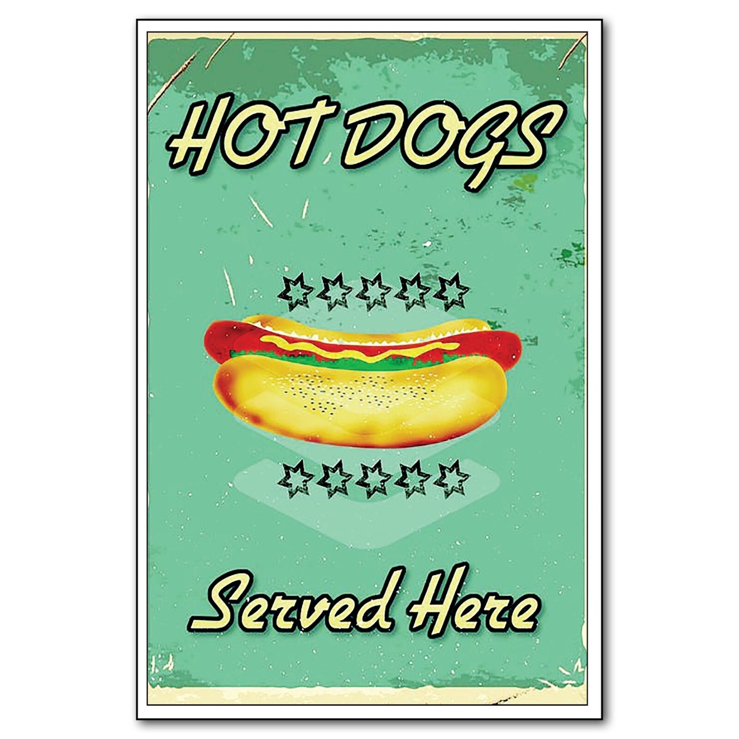 Set of 6 vintage retro fast food signs fridge magnets by Star, flexible metal magnets with colorful nostalgic fast food imagery.