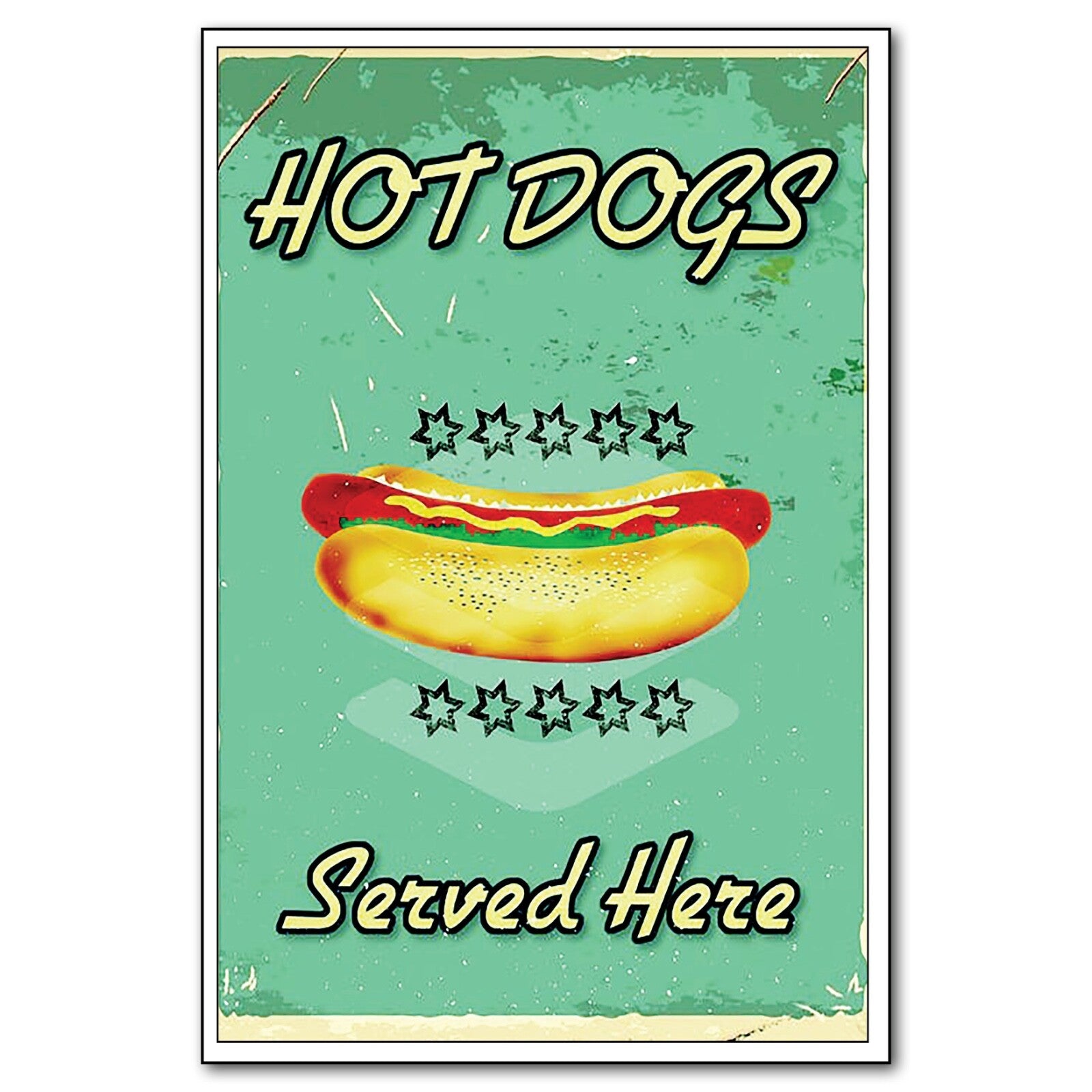 Set of 6 vintage retro fast food signs fridge magnets by Star, flexible metal magnets with colorful nostalgic fast food imagery.