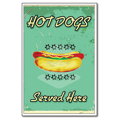 Set of 6 vintage retro fast food signs fridge magnets by Star, flexible metal magnets with colorful nostalgic fast food imagery.