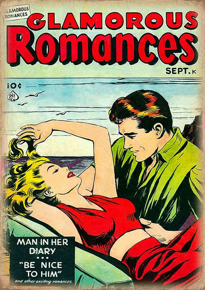Set of 8 vintage comic cover fridge magnets featuring love-themed designs, perfect for decorating your refrigerator.