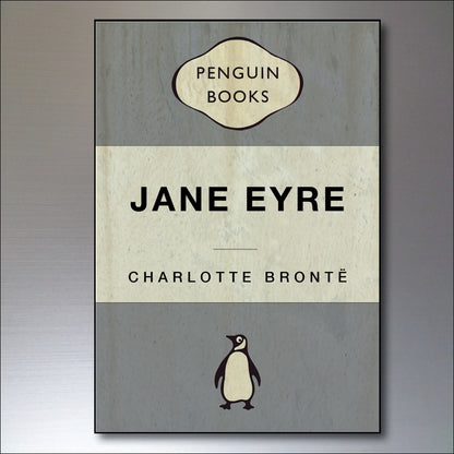 Set of 8 vintage Penguin Classic book cover fridge magnets featuring retro penguin illustrations, unbranded collectible magnets.