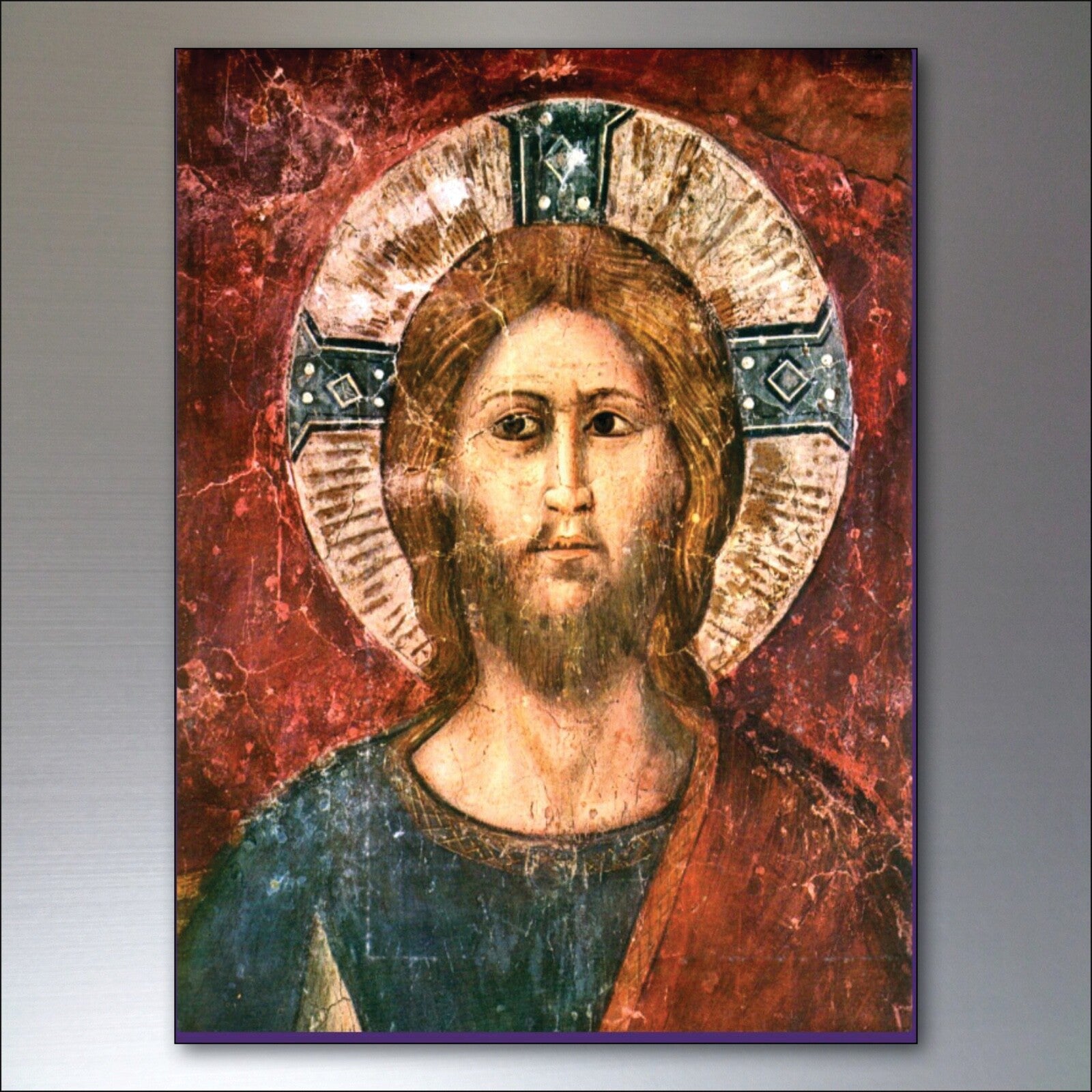 Set of 8 vintage religious art fridge magnets featuring saints and faith imagery, perfect for decorating your kitchen.