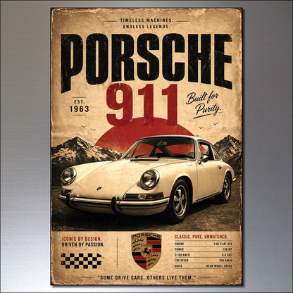 Set of 8 vintage classic car poster fridge magnets by Cars, featuring retro automotive designs for motor enthusiasts.