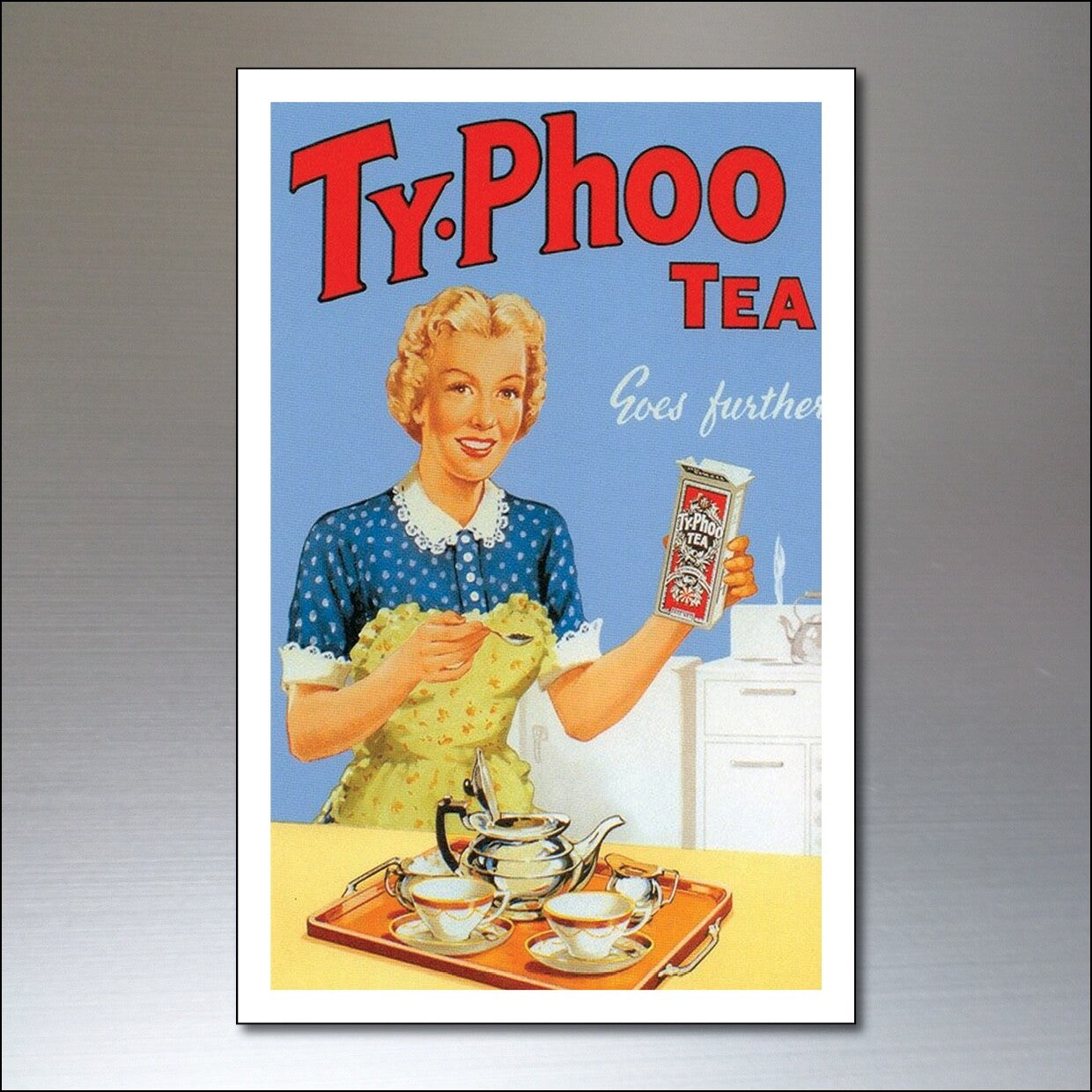 Set of 9 vintage retro fridge magnets featuring colorful advert designs, perfect for decorating refrigerators or magnetic surfaces.