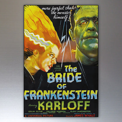 Set of 8 vintage horror movie poster fridge magnets featuring classic horror film artwork and designs, perfect for fridge decor.