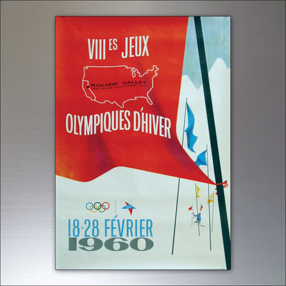 Set of 8 vintage fridge magnets featuring Winter Olympics posters, collectible Olympic-themed magnets for refrigerator decor.