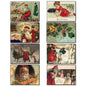Vintage Victorian Christmas fridge magnets set featuring 8 traditional holiday scenes, crafted by Xmas.