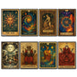 Set of 8 vintage tarot card fridge magnets featuring retro tarot designs, perfect for decorative kitchen accessories.