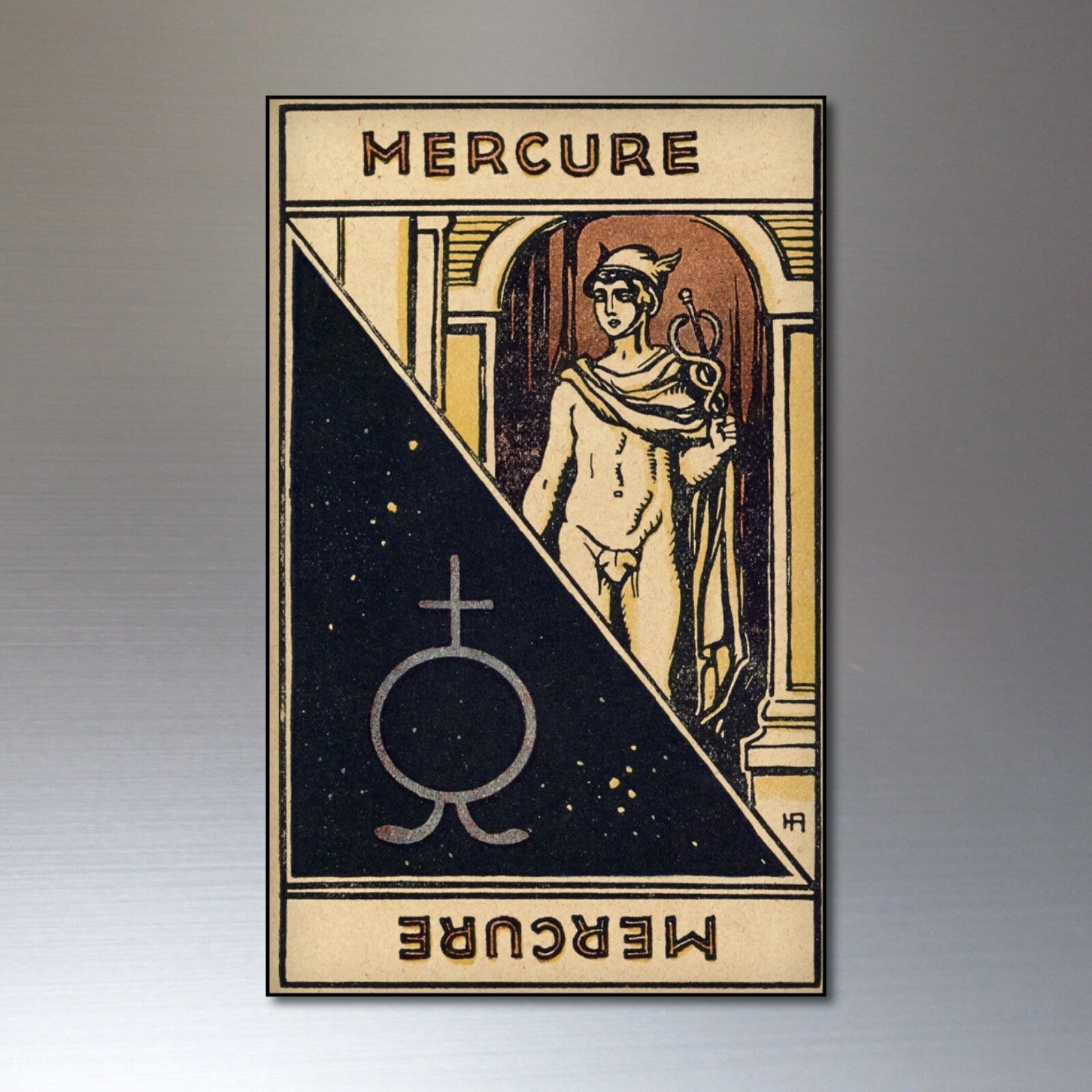 Set of 8 vintage tarot-themed fridge magnets featuring retro tarot card designs, perfect for decorating your kitchen.