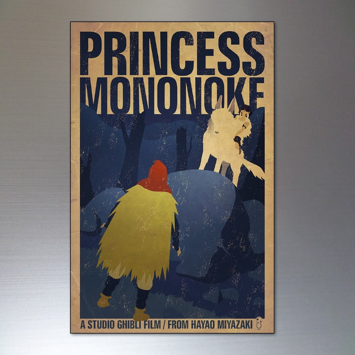 Set of 8 Japanese Studio Ghibli film posters featuring Hayao Miyazaki characters as fridge magnets, colorful and collectible.