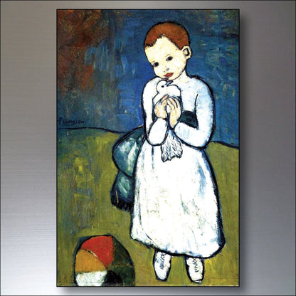 Set of 8 vintage Picasso paintings fridge magnets featuring surrealist Spanish art by Surralist, with colorful and detailed designs.