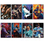 Set of 8 vintage blues, jazz, and soul icon paintings fridge magnets showcasing colorful musical artwork.