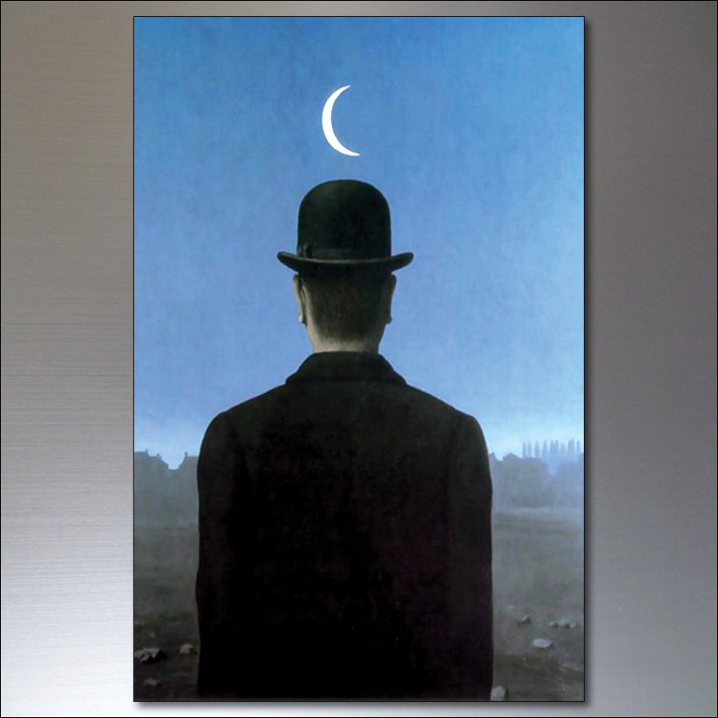 Set of 8 vintage fridge magnets featuring René Magritte surrealism paintings, collectible art magnets by Surralist.