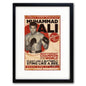 Vintage boxing fight poster print of Muhammad Ali by Bubbadoodoo, showcasing classic promotional sports artwork.