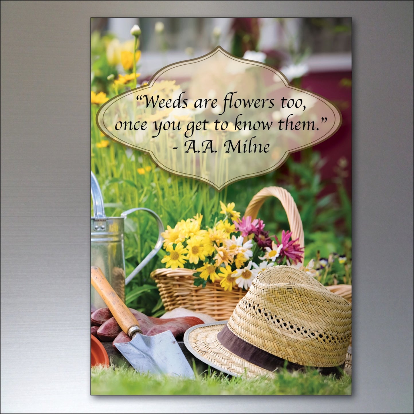 Set of 8 gardening inspiration quotes fridge magnets, featuring colorful designs and motivational messages for garden lovers.