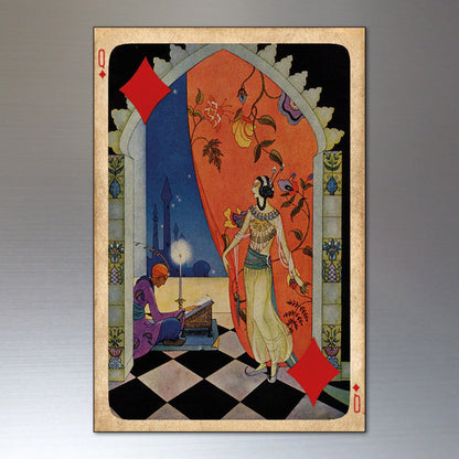 Set of 8 vintage Indian Tarot cards fridge magnets, retro-style magnets with detailed tarot imagery, no.3.