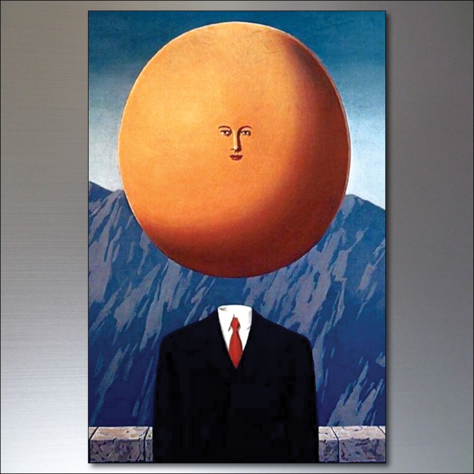 Set of 8 surrealist René Magritte vintage fridge magnets featuring iconic paintings, perfect for art enthusiasts and refrigerator decor.