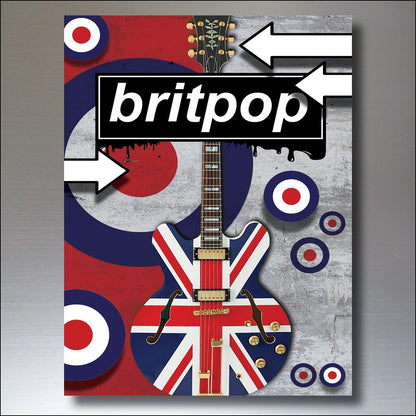 Set of six Mods retro punk rocker fridge magnets featuring vintage music and pop culture scooter designs.