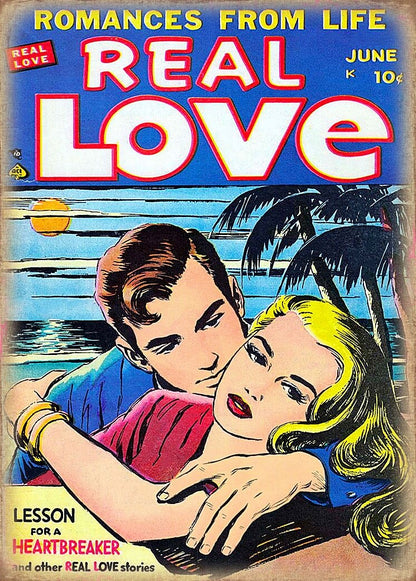 Set of 8 vintage comic cover love-themed fridge magnets, Unbranded Valentine's Day collectible fridge magnets No.2