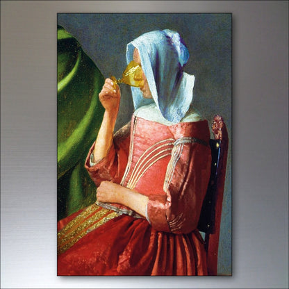 Set of 8 vintage Johannes Vermeer paintings fridge magnets featuring iconic Dutch master artwork, detailed and colorful.