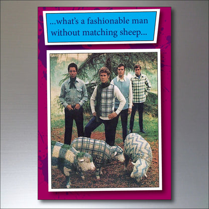 Set of eight funny 1970s knitwear fridge magnets, colorful and quirky fashion-themed magnets for refrigerators.