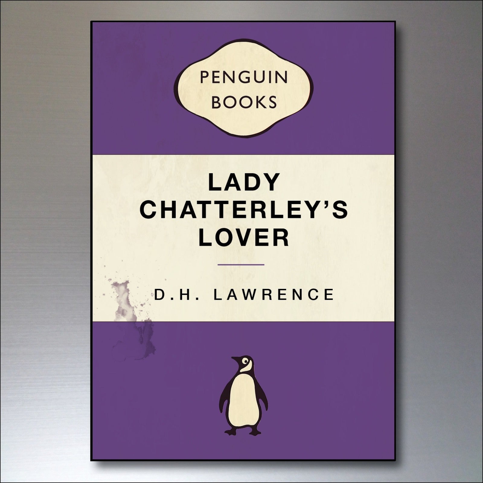 Set of 8 vintage Penguin book cover fridge magnets featuring retro classic penguin designs, unbranded collectible magnet set.
