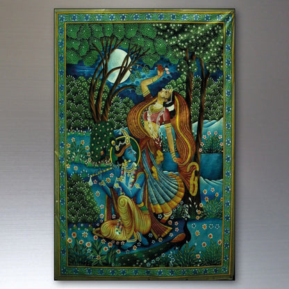 Set of 8 vintage Indian Mughal Pichwai art fridge magnets featuring intricate traditional designs and vibrant colors.