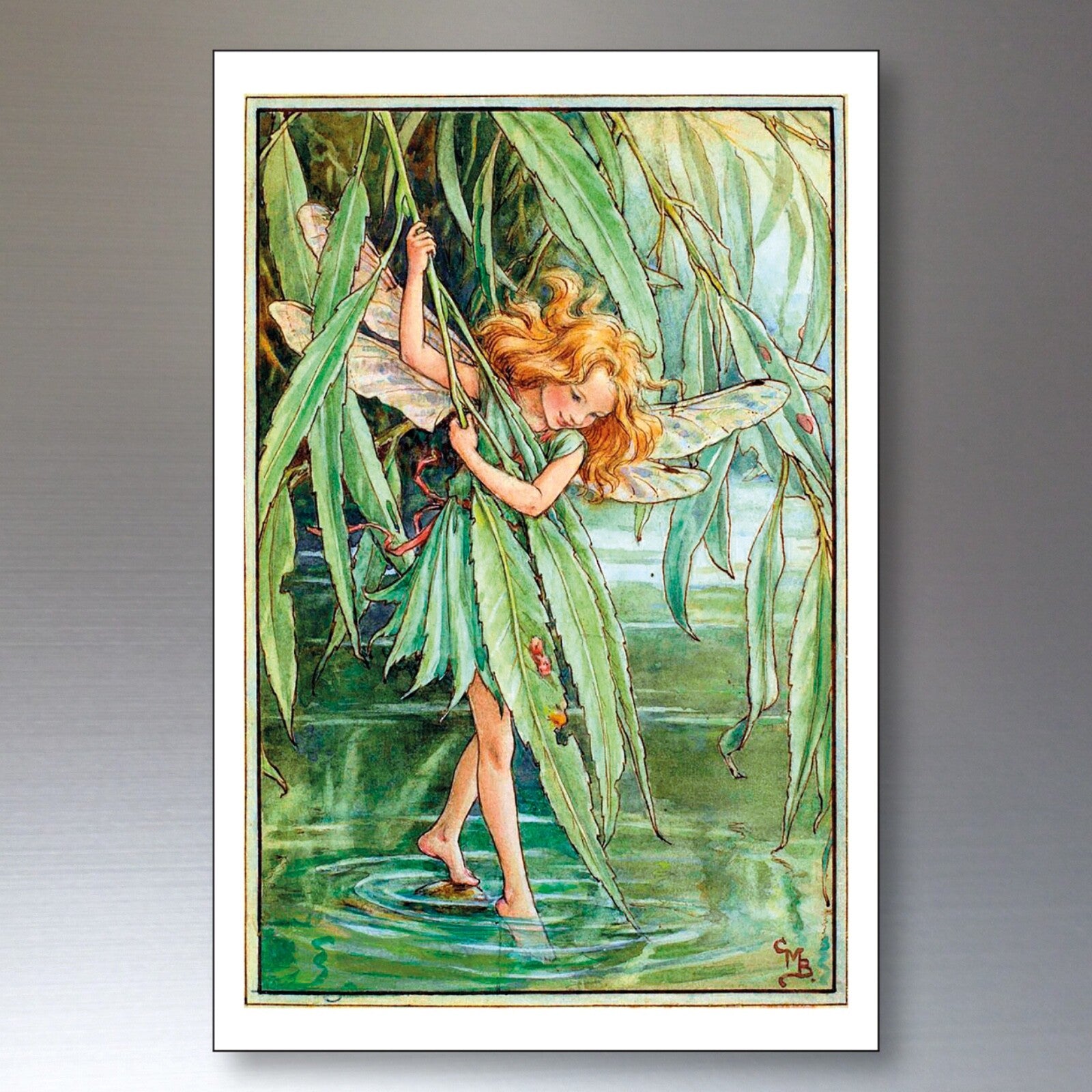 Set of 8 vintage fairy Victorian illustration garden fairies fridge magnets, decorative and colorful collectible magnets.