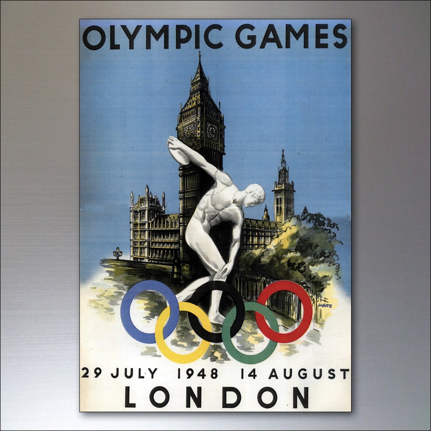 Set of 8 vintage Olympic sports fridge magnets featuring colorful posters, perfect for decorating your refrigerator.