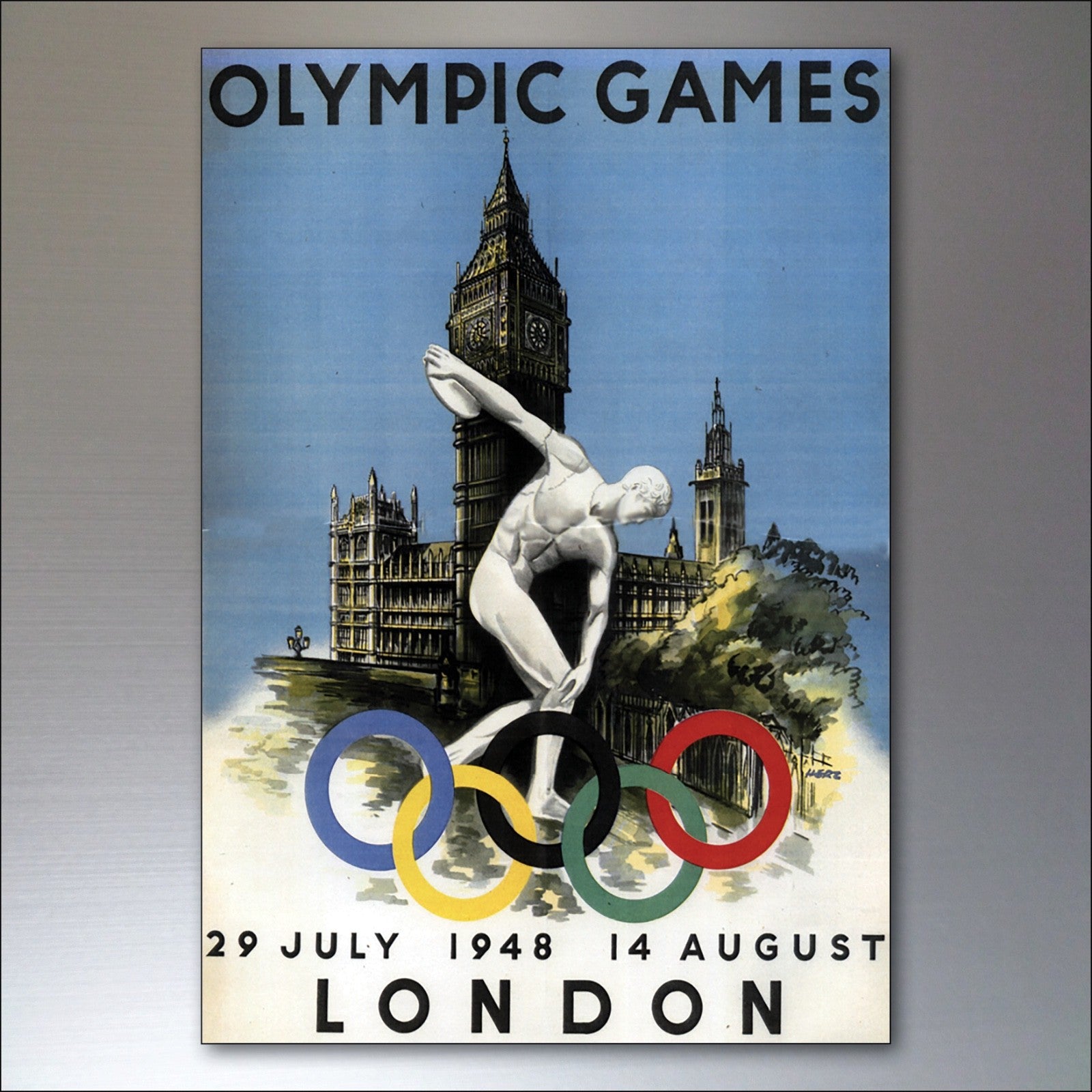 Set of 8 vintage Olympic sports fridge magnets featuring colorful posters, perfect for decorating your refrigerator.