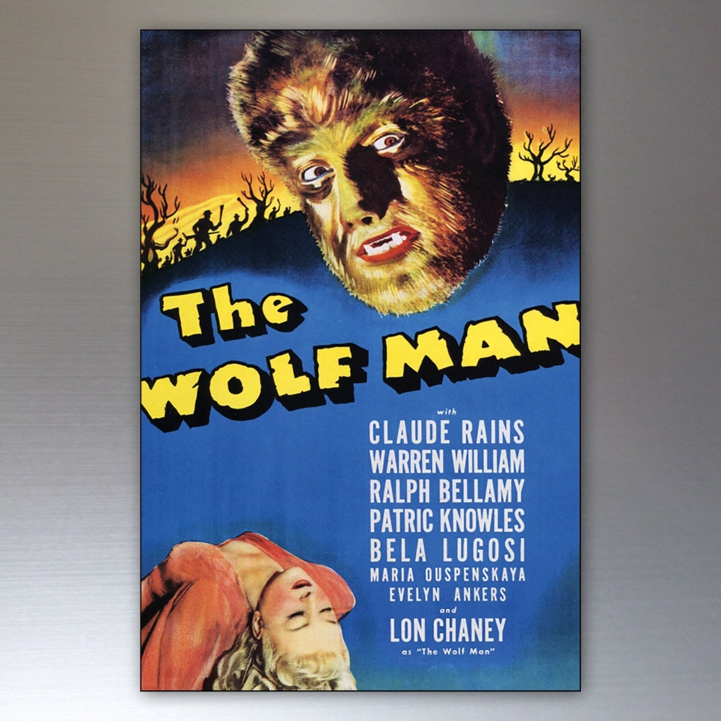 Set of 8 vintage horror movie poster fridge magnets featuring classic horror film artwork and designs.