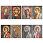 Set of 8 vintage religious art fridge magnets featuring saints and faith imagery, retro design, perfect for religious home decor.