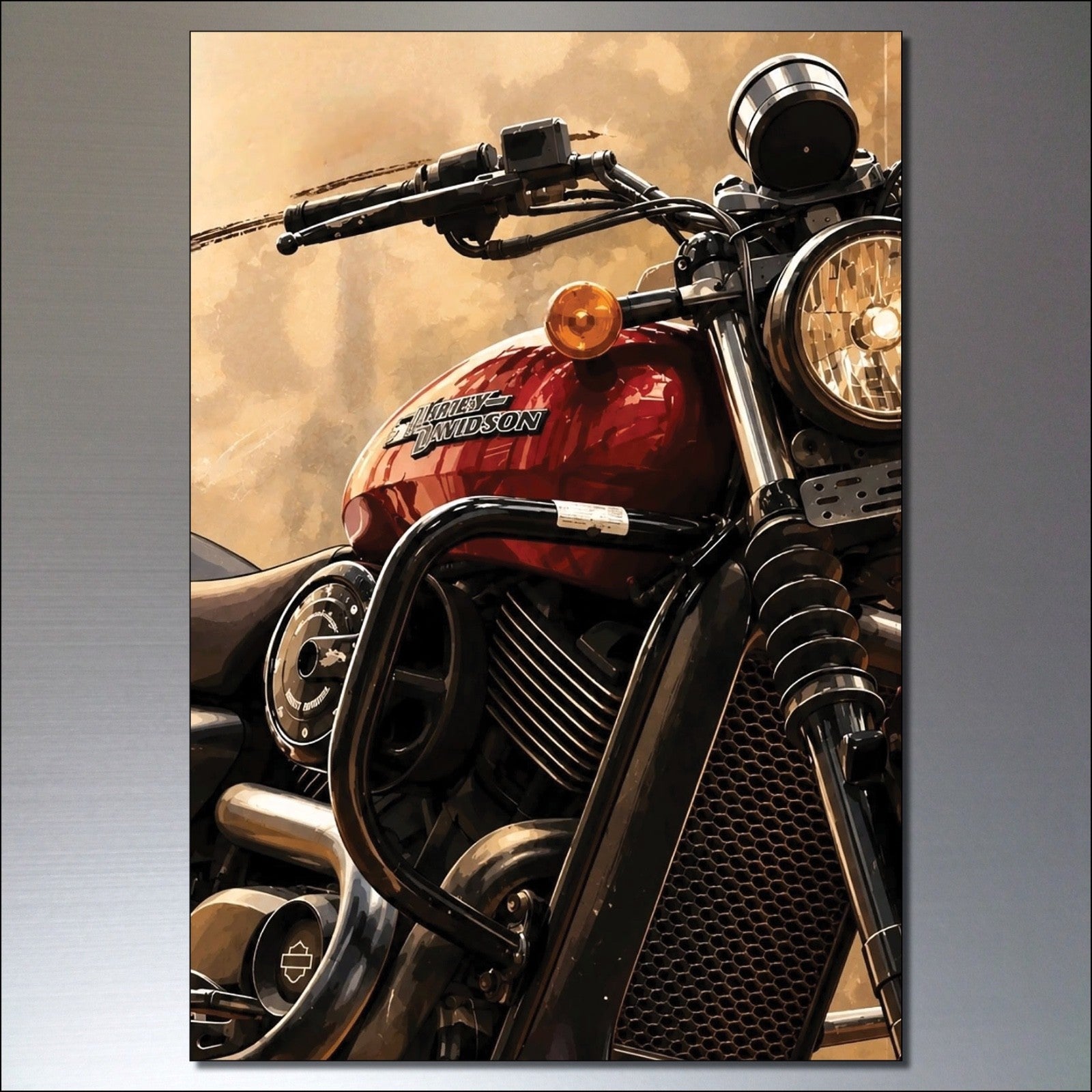 Set of 8 vintage motorbike sketch fridge magnets, unbranded, featuring detailed motorcycle illustrations for decorative refrigerator decor.