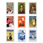 Set of 9 vintage-style fridge magnets featuring chocolate advertising posters with shabby chic and retro design elements.