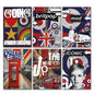Set of six Mod scooter retro punk rocker vintage music fridge magnets featuring pop culture designs, by Mods.