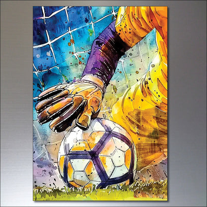 Vintage-style football-themed fridge magnets set of 8 featuring sports and World Cup designs by Sports.