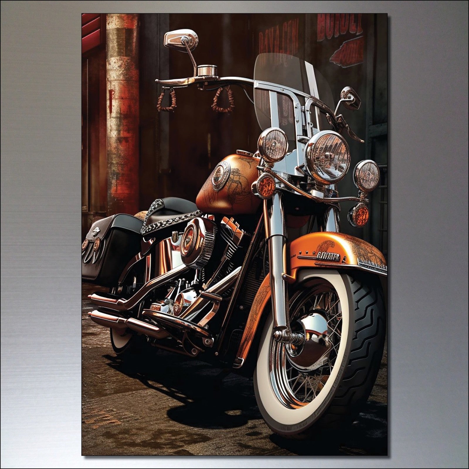 Set of 8 vintage motorbike sketch fridge magnets featuring classic motorcycle illustrations, perfect for decorating your refrigerator.