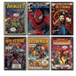 Set of 6 vintage superhero and villain fridge magnets from Super Hero brand, featuring colorful character designs for refrigerator decor.
