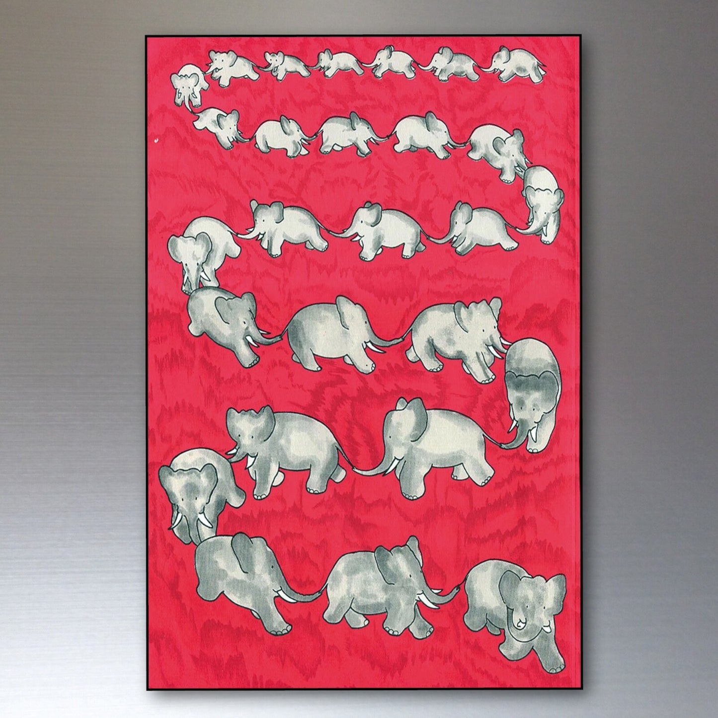 Set of 8 vintage Babar The Elephant fridge magnets with French book illustrations, perfect for decorating your kitchen.