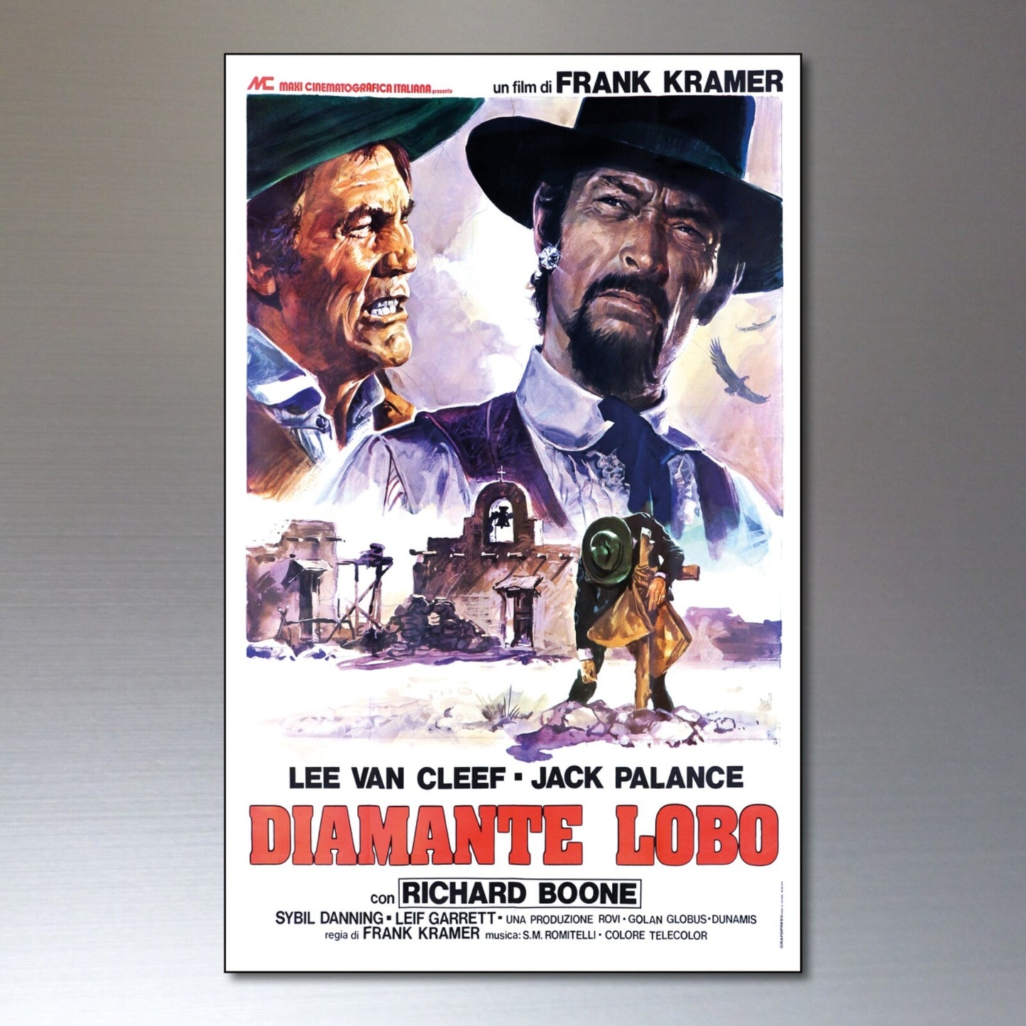 Set of 8 Western brand vintage spaghetti western film poster fridge magnets featuring classic western movie images and artwork.