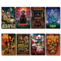 Set of 8 vintage film poster fridge magnets, flexible and collectible, featuring classic movie designs perfect for refrigerator decor.