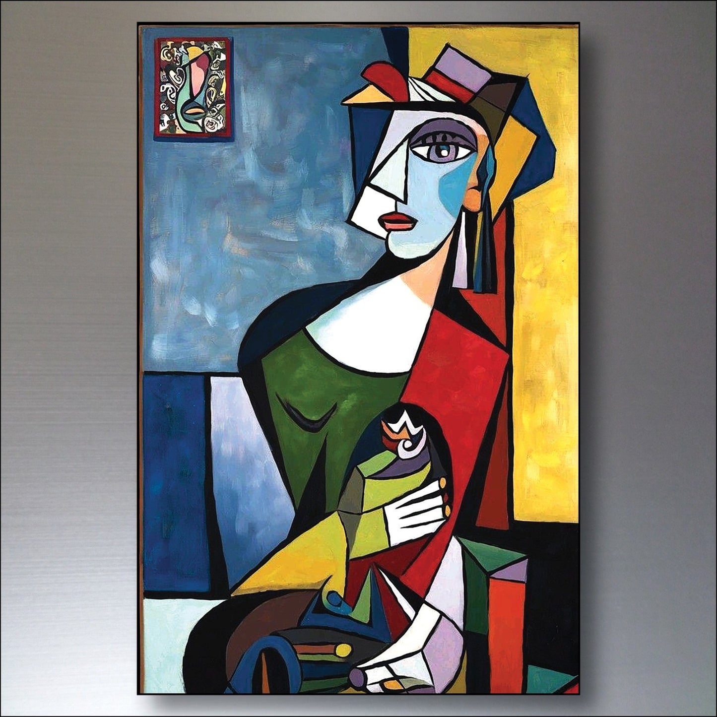 Set of 8 vintage Pablo Picasso fridge magnets featuring surrealism and Spanish art, showcasing iconic Picasso paintings.
