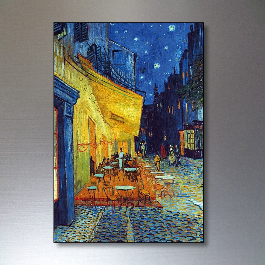 Set of 8 Vincent van Gogh painting fridge magnets, featuring colorful artwork and detailed images on each magnet.