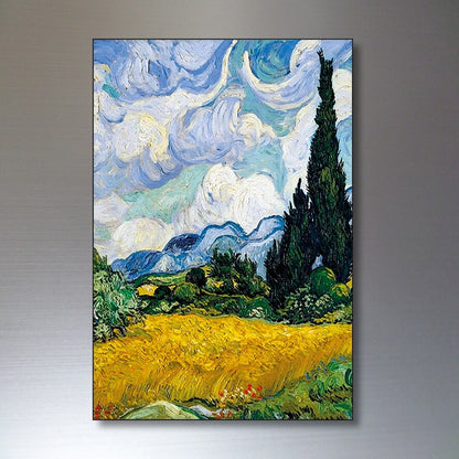 Set of 8 Vincent van Gogh painting fridge magnets, colorful artwork magnets for refrigerator decoration.