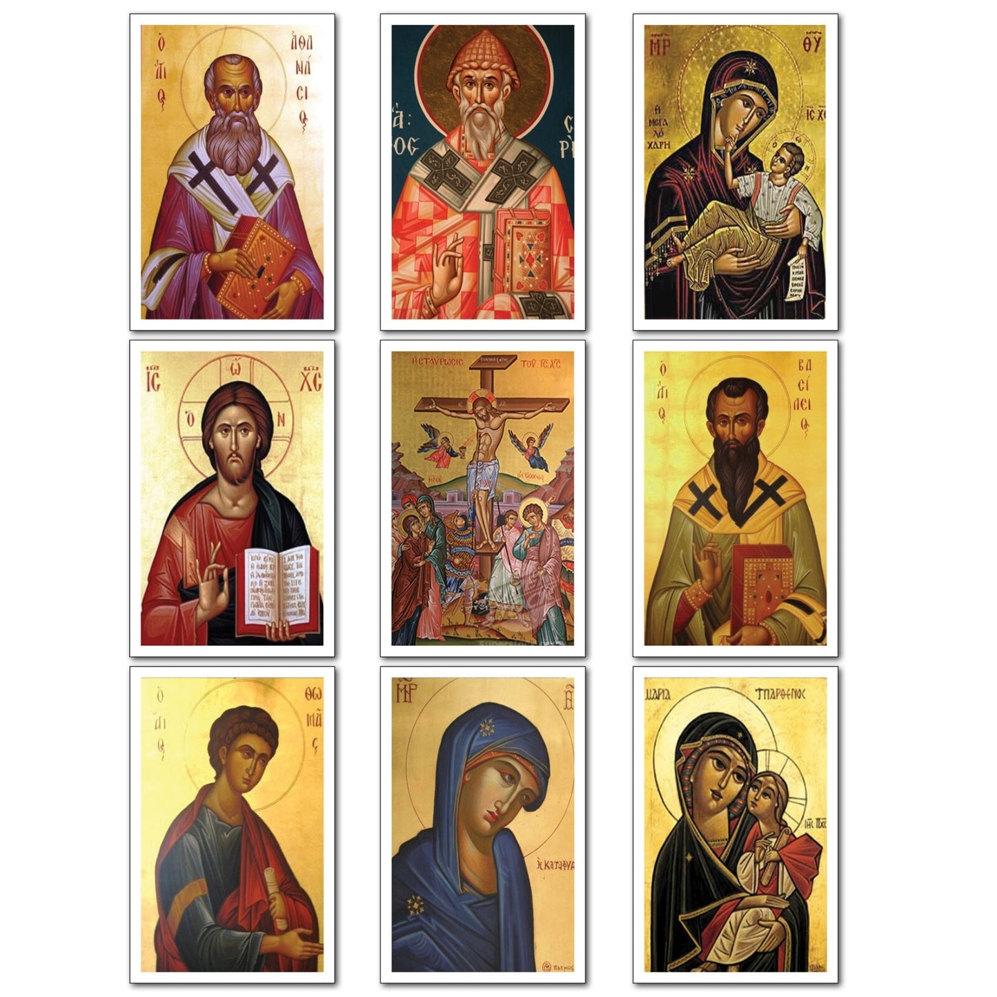 Set of 8 vintage religious art fridge magnets featuring Christ, saints, and faith symbols, perfect for decorating your kitchen.