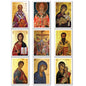Set of 8 vintage religious art fridge magnets featuring Christ, saints, and faith symbols, perfect for decorating your kitchen.
