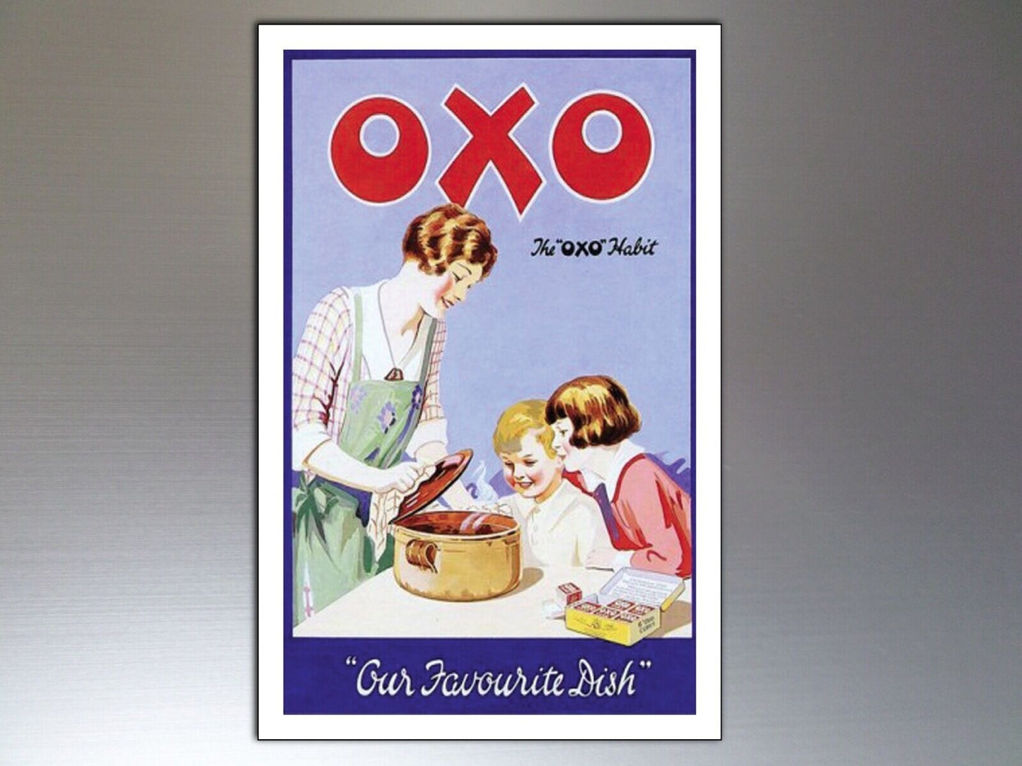 Set of nine vintage retro fridge magnets featuring classic advert designs, perfect for decorating or collecting.