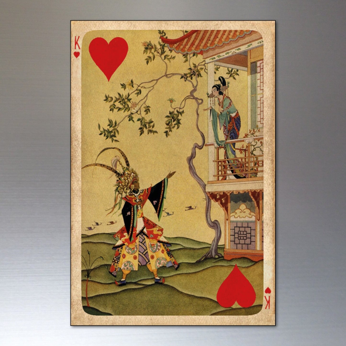Vintage Indian Tarot cards fridge magnets set with 8 retro magnetic tarot card images for refrigerator decor.