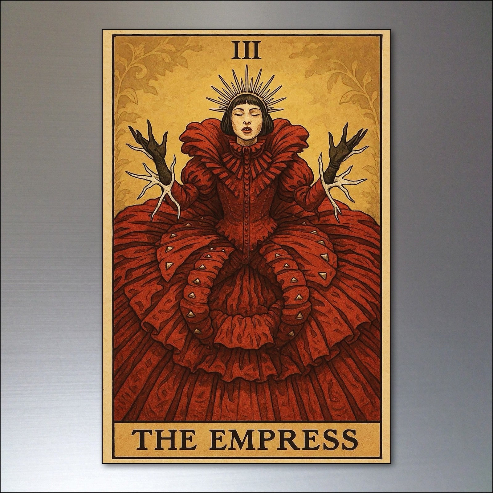 Set of 8 vintage tarot card fridge magnets featuring retro tarot designs, perfect for decorative refrigerator accessories.